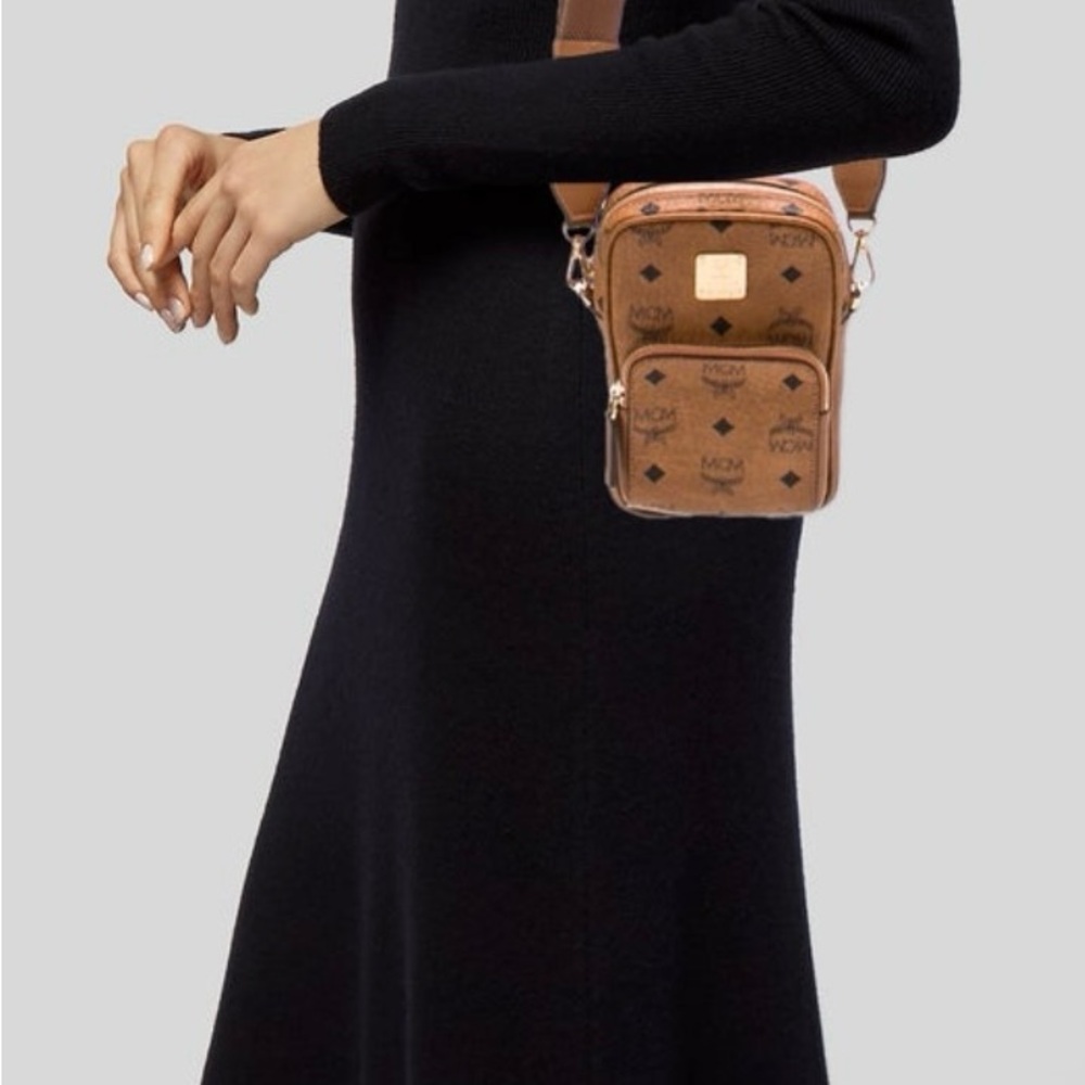 MCM Cognac Logo Crossbody Bag obo - Picture 2 of 4